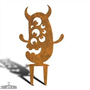 Zawieszalnia – adorno de jardín de acero Corten 'Monstruoso Monstruo Basil' XL 39 cm