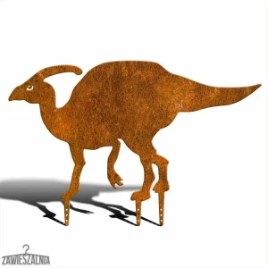 Zawieszalnia – adorno de jardín dinosaurio de acero corten Parasaurolophus XXL 90 cm