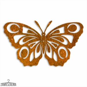 Zawieszalnia – decoración de pared 3D Mariposa Ojo de Pavo Real M 35 cm acero corten