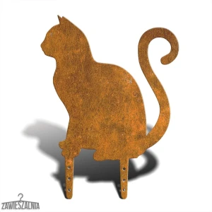 Zawieszalnia – espantapájaros de jardín Gato Sentado L 38 cm, acero Corten