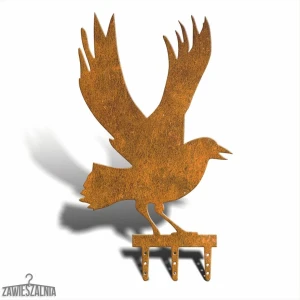 Zawieszalnia – espantapájaros de jardín Cuervo XL 38×64 cm acero corten con pátina