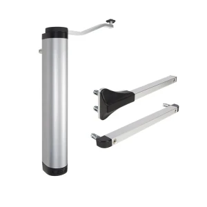 Locinox – cierrapuertas hidráulico vertical para cancelas de 90° y 180°, plateado