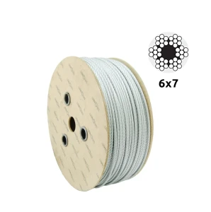 Cable de acero galvanizado Ø4,0 mm – construcción 6×7, alma textil
