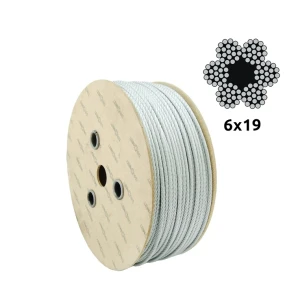 Cable de acero galvanizado Ø10,0 mm 6×19 con alma de fibra FC