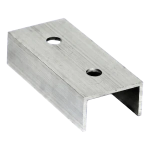 Conector de perfil de montaje PV de aluminio 100 mm – perfil en U 25×45×25