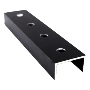 Conector de perfil de montaje PV 200 mm de aluminio anodizado negro