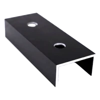 Conector de perfil de montaje PV de aluminio anodizado negro 120 mm perfil en U 25×45