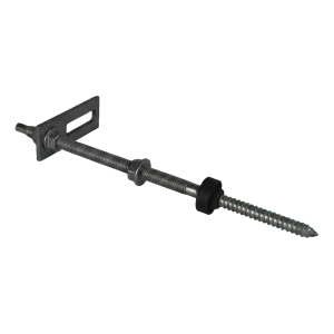 Tornillo de doble rosca M10x250 con adaptador de montaje 80x30 mm para estructuras fotovoltaicas