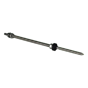 Tornillo de doble rosca M10×300 mm A2 para adaptadores y triángulos FV con arandela EPDM