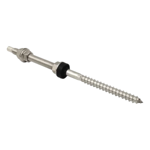 Tornillo de doble rosca M12×250 acero inoxidable A2 para montaje FV con junta EPDM
