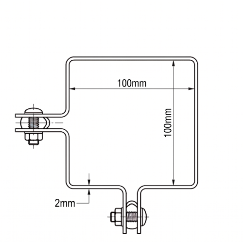 Abrazadera esquinera para paneles de valla 100x100 mm galvanizada 000-773 (2)