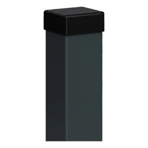 Poste de valla 80x80 mm grafito RAL 7016 con tapón – 2,0 m