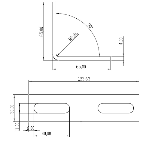 Escuadra de ajuste 65x65 mm acero inoxidable 1.4016 M10 PV-08-28 (3)