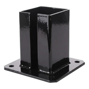 Base de acero para poste de puerta y valla 100×100 mm negra