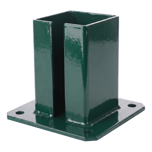 Base de acero para poste de valla y puerta 100×100 mm verde RAL 6005 000-791 (2)