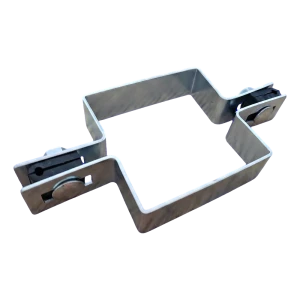 Abrazadera intermedia cuadrada para paneles de valla 80×80 mm galvanizada