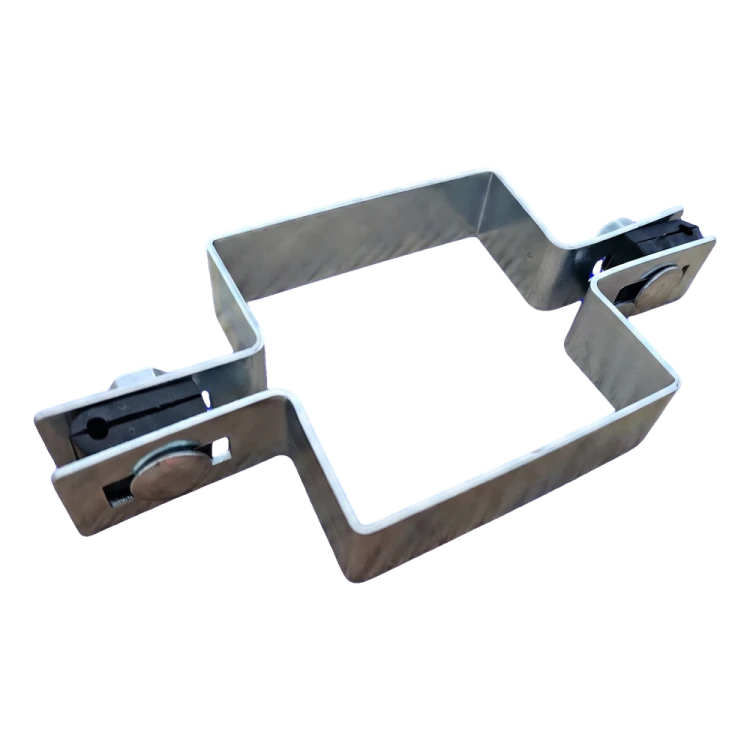 Abrazadera para panel de valla, cuadrada, intermedia, 100×100 mm, galvanizada 001-617 (1)