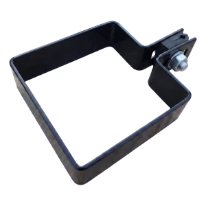 Abrazadera final de valla 80×80 mm negra RAL 9005 – kit de montaje