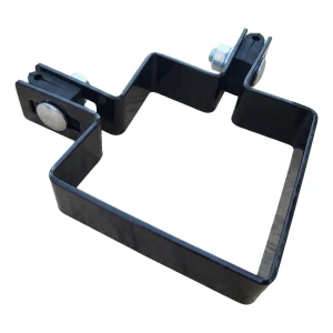 Abrazadera para panel de esquina 80×80 mm negra RAL 9005 – kit de montaje completo
