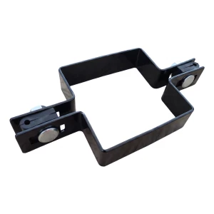 Abrazadera intermedia para paneles de valla 80×80 mm negra RAL 9005 – juego completo