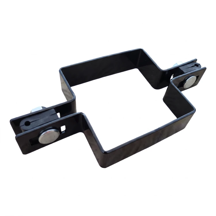 Abrazadera intermedia para paneles de valla 80×80 mm negra RAL 9005 – juego completo 001-616 (1)