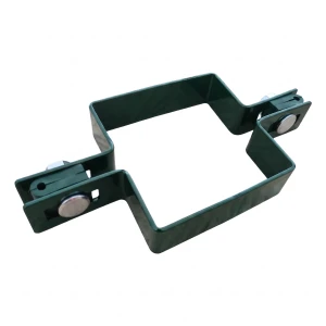 Abrazadera para panel de valla intermedia cuadrada 80×80 mm verde RAL 6005