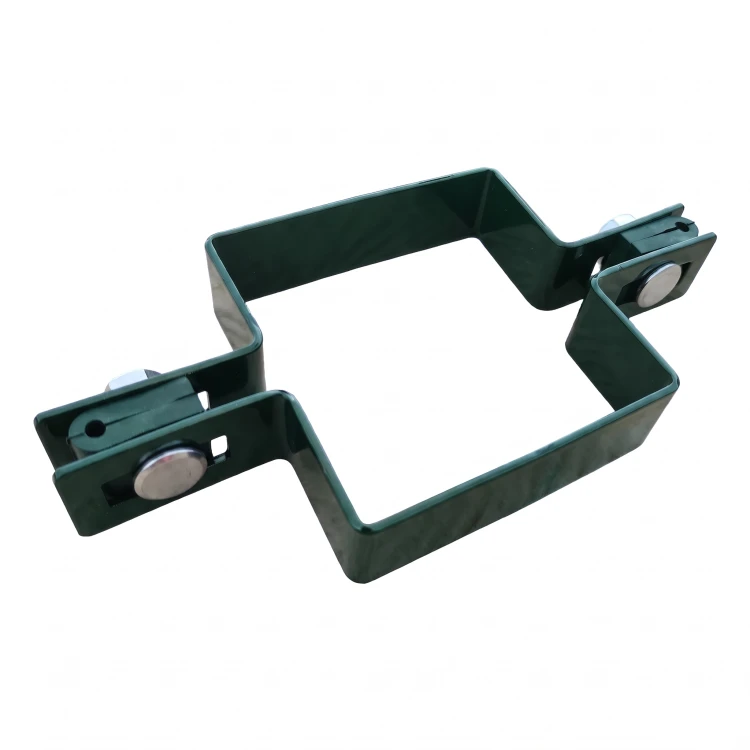 Abrazadera para panel de valla intermedia cuadrada 80×80 mm verde RAL 6005 001-614 (1)