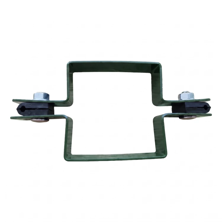 Abrazadera para panel de valla intermedia cuadrada 80×80 mm verde RAL 6005 001-614 (2)
