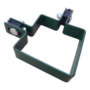 Abrazadera de esquina para vallado 80×80 mm verde RAL 6005 – juego de montaje completo
