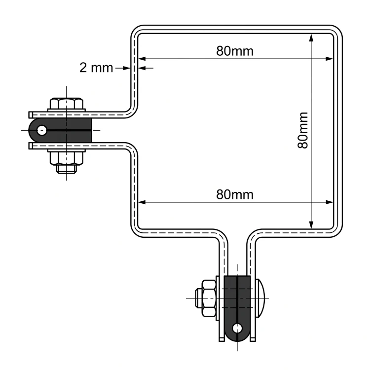 Abrazadera de esquina para vallado 80×80 mm verde RAL 6005 – juego de montaje completo 001-610 (4)