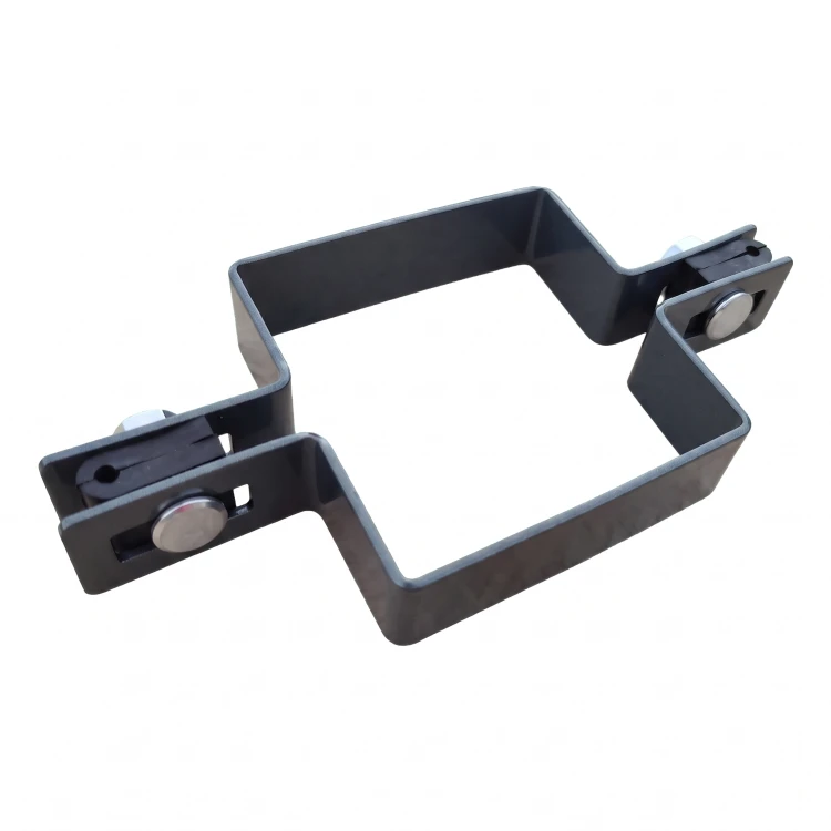 Abrazadera de valla de panel intermedia 80×80 mm grafito RAL 7016 – kit completo 001-611 (1)