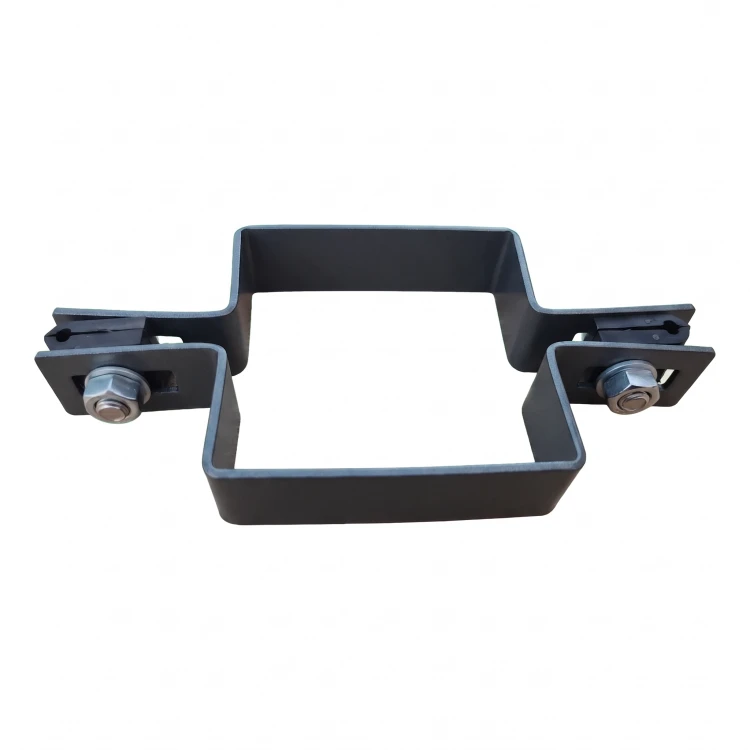 Abrazadera de valla de panel intermedia 80×80 mm grafito RAL 7016 – kit completo 001-611 (2)