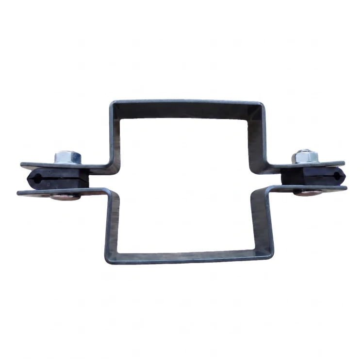 Abrazadera de valla de panel intermedia 80×80 mm grafito RAL 7016 – kit completo 001-611 (3)
