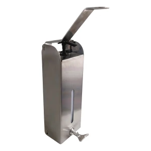 Dispensador de codo de pared de acero inoxidable 1000 ml – con cierre con llave