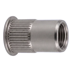 TOBSTEEL tuerca remachable cónica M5 abierta acero inoxidable A2 – caja de 250 uds.
