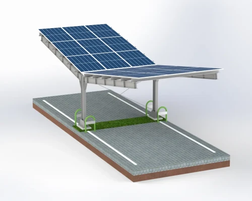 Aparcamiento fotovoltaico para 2 vehículos T 11,4m x 3,3m Cubierta Solar GPV-101-08 (2)