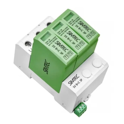 Pararrayos PV DC tipo 1+2 (B+C) 1000V 3P 20kA 4.5kV SV T1 T2 SIMTEC GPV-401-16