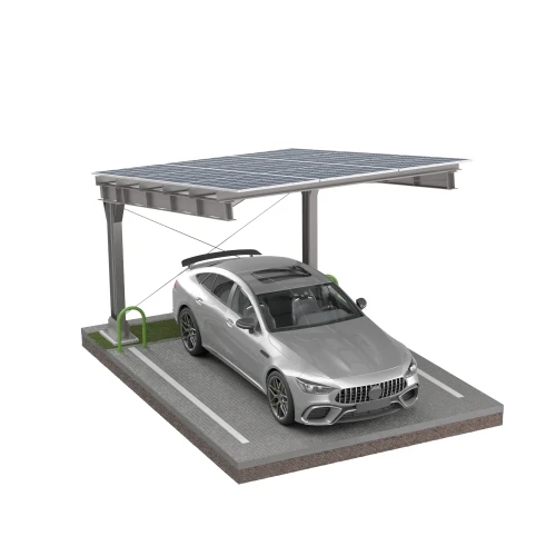 Aparcamiento fotovoltaico para 1 vehículo L 5,7m x 3,3m Cubierta Solar GPV-101-06
