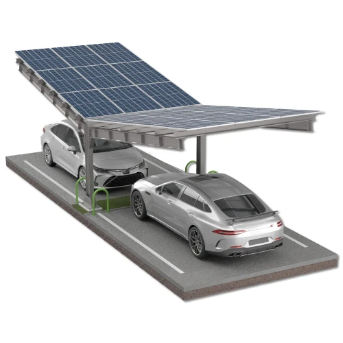Aparcamiento fotovoltaico para 2 vehículos T 11,4m x 3,3m Cubierta Solar GPV-101-08