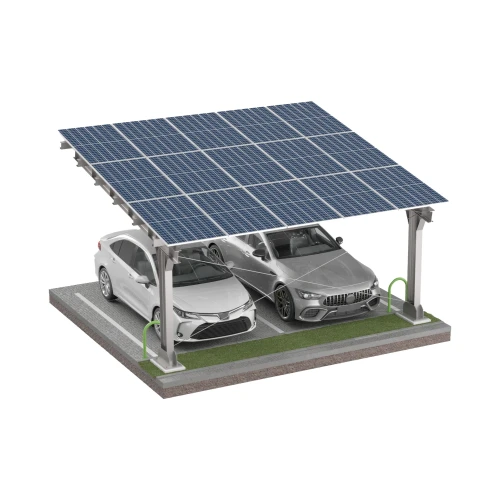 Aparcamiento fotovoltaico para 2 vehículos L 5,7m x 5,2m Cubierta Solar GPV-101-14 (2)