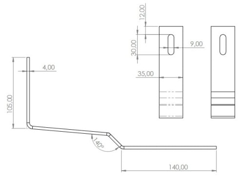 Gancho de techo 279mm para tejados inclinados - SPEC - Acero inoxidable H17 (Azulejo de castor) PV-08-37 (2)