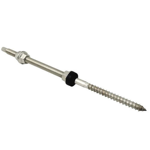 Tornillo de doble rosca para la fijación de módulos solares de acero A2 M12 x 300 PV-06-07