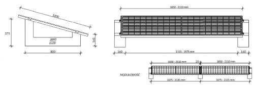 Sistema de lastre para montaje horizontal de PV en techo plano SE800 - paleta de 16 piezas GPV-600-01 (2)