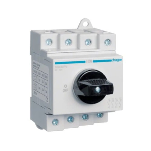 Interruptor de aislamiento DC trifásico 4P 32A 1000V SB432PV HAGER GPV-401-48