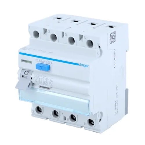 Interruptor diferencial 3P+N 25A 30mA tipo AC CDC425J HAGER GPV-401-79