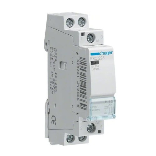 Contacto modular 230V AC 2NO 25A ESC225 HAGER GPV-401-81