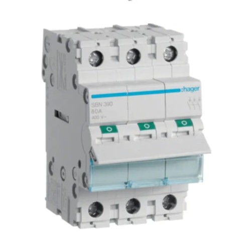 Interruptor de aislamiento trifásico 3P 100A 400V AC SBN390 HAGER GPV-401-85