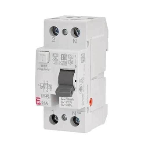 Interruptor diferencial 2P 25A 30mA tipo AC EFI6-P2 AC 25/0.03 002061251 ETI GPV-401-104