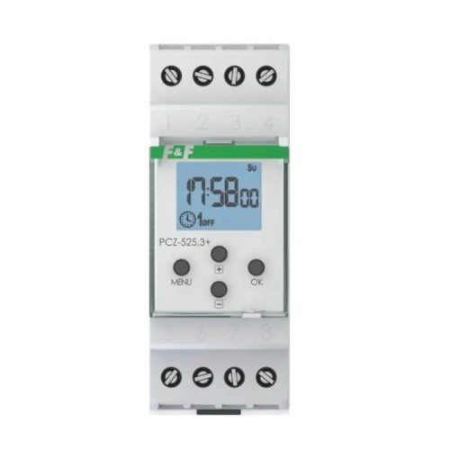 Temporizador programable astronómico con interrupción nocturna 1 canal PCZ-525.3 F&F FILIPOWSKI GPV-401-108