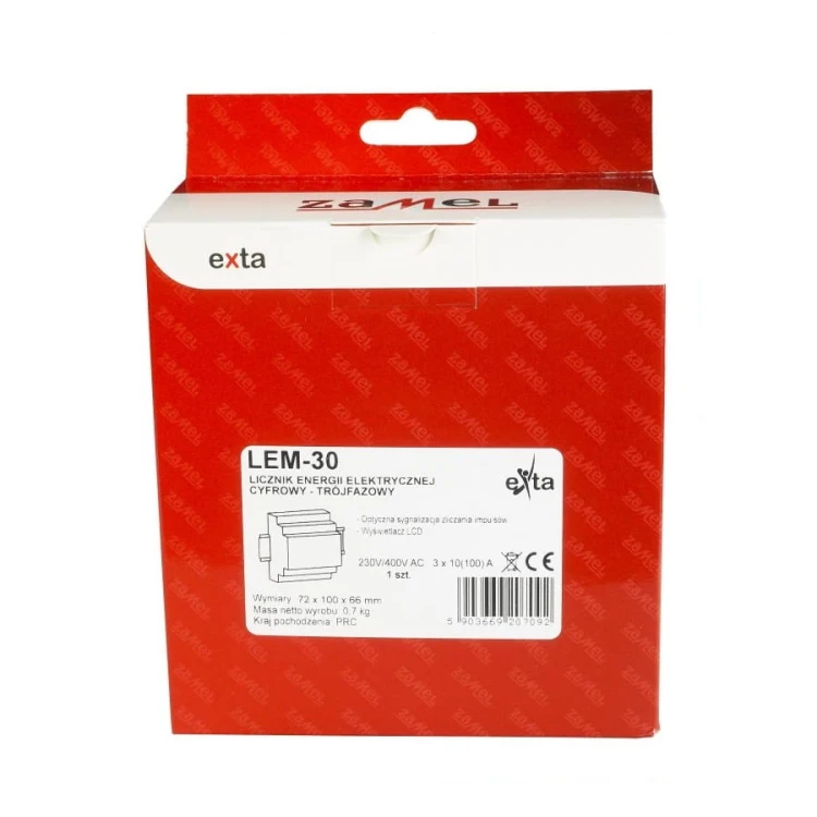 Contador de energía eléctrica trifásico 100A LCD LEM-30 ZAMEL GPV-401-109 (4)